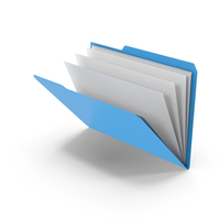 Blue File Folder And Papers PNG & PSD Images