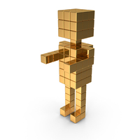Gold Cubic Human Symbol PNG & PSD Images