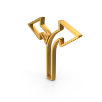 Gold Two Way Arrow Outline Icon PNG & PSD Images