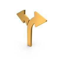 Gold Two Way Arrow Icon PNG & PSD Images