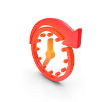Clock Time Schedule Repeat Arrow Symbol Glowing PNG & PSD Images