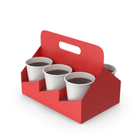 Red Coffee Cup Tray / Carrier PNG & PSD Images