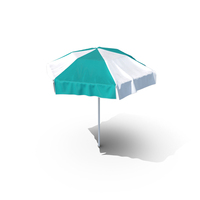 Sea Blue and White Garden Umbrella PNG & PSD Images
