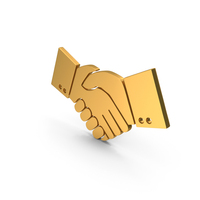 Gold Meeting Handshake Icon PNG & PSD Images