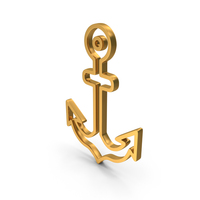 Gold Anchor Outline Icon PNG & PSD Images