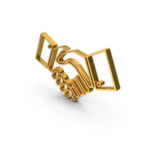 Gold Handshake Outline Icon PNG & PSD Images