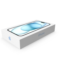 Apple iPhone 15 Plus Blue Packaging Box PNG & PSD Images