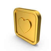 Gold Heart Icon PNG & PSD Images