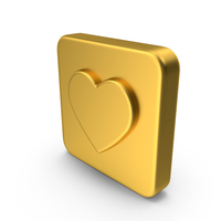 Gold Heart Icon PNG & PSD Images