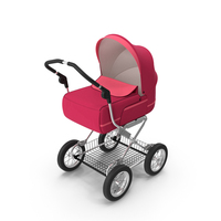 Baby Stroller Red PNG & PSD Images