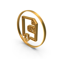 Gold Download JPG File In Circle Icon PNG & PSD Images