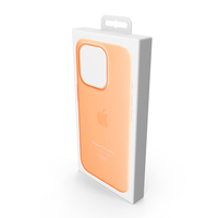Apple iPhone 15 Silicone Case Peach Packaging PNG & PSD Images