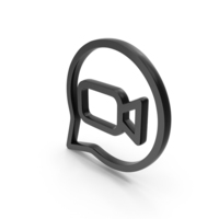 Out Line Video Message Bubble Speech Icon PNG & PSD Images