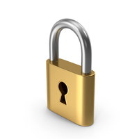 Cartoon Gold Padlock PNG & PSD Images
