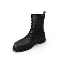 Boot Leather Black Right PNG & PSD Images