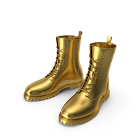Leather Gold Boots PNG & PSD Images