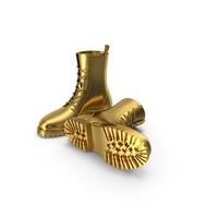 Leather Gold Boots PNG & PSD Images