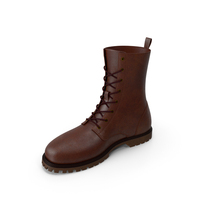 Leather Brown Right Boot PNG & PSD Images