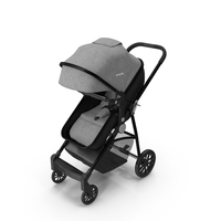 Foldable Walking Baby Stroller Gray PNG & PSD Images