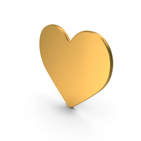 Gold Heart Shape Icon PNG & PSD Images