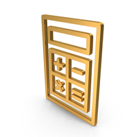 Gold Calculator Outline Icon PNG & PSD Images