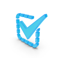 Tick Mark With Dotted Box Symbol PNG & PSD Images