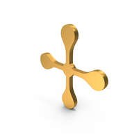 Gold Four Sides Balloons Spoked Asterisk Icon PNG & PSD Images