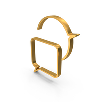 Gold Message Speech Bubble Icon PNG & PSD Images
