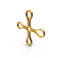Gold Four Sides Balloons Spoked Asterisk Outline Icon PNG & PSD Images