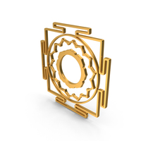 Gold Shri Chakram Border Icon PNG & PSD Images