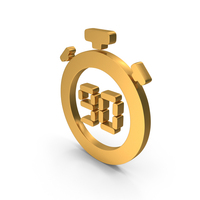 Gold Stopwatch With Ninety Seconds Icon PNG & PSD Images