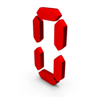 Red Metal Digital Number 0 Icon PNG & PSD Images