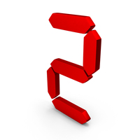 Digital Number 2 Red Metal Icon PNG & PSD Images