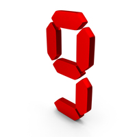 Red Metal Digital Number 9 Icon PNG & PSD Images