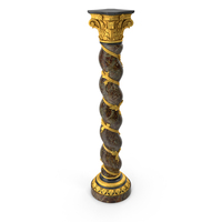 Baroque Twisted Column With Vine Decoration PNG & PSD Images