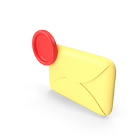 Yellow Mail Closed With Red Notification Icon PNG & PSD Images