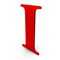 Roman Number One Red Metal Icon PNG & PSD Images