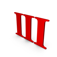 Roman Number Three Red Metal Icon PNG & PSD Images