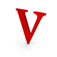 Roman Number Five Red Metal Icon PNG & PSD Images