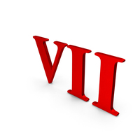 Red Metal Roman Number Seven Icon PNG & PSD Images