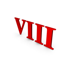 Red Metal Roman Number Eight Icon PNG & PSD Images