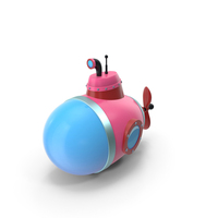 Cartoon Style Submarine Pink PNG & PSD Images