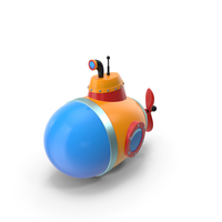Cartoon Style Submarine Yellow PNG & PSD Images