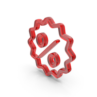 Glass Offer Percentage Icon PNG & PSD Images