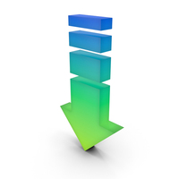 Arrow Green Blue Down PNG & PSD Images