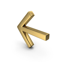 Gold Left Arrow Symbol PNG & PSD Images