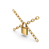 Gold Chained Padlock PNG & PSD Images