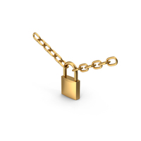 Gold Chained Padlock PNG & PSD Images