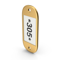 Gold Room Number Tag PNG & PSD Images