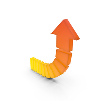 Arrow Red Yellow Curve Up PNG & PSD Images